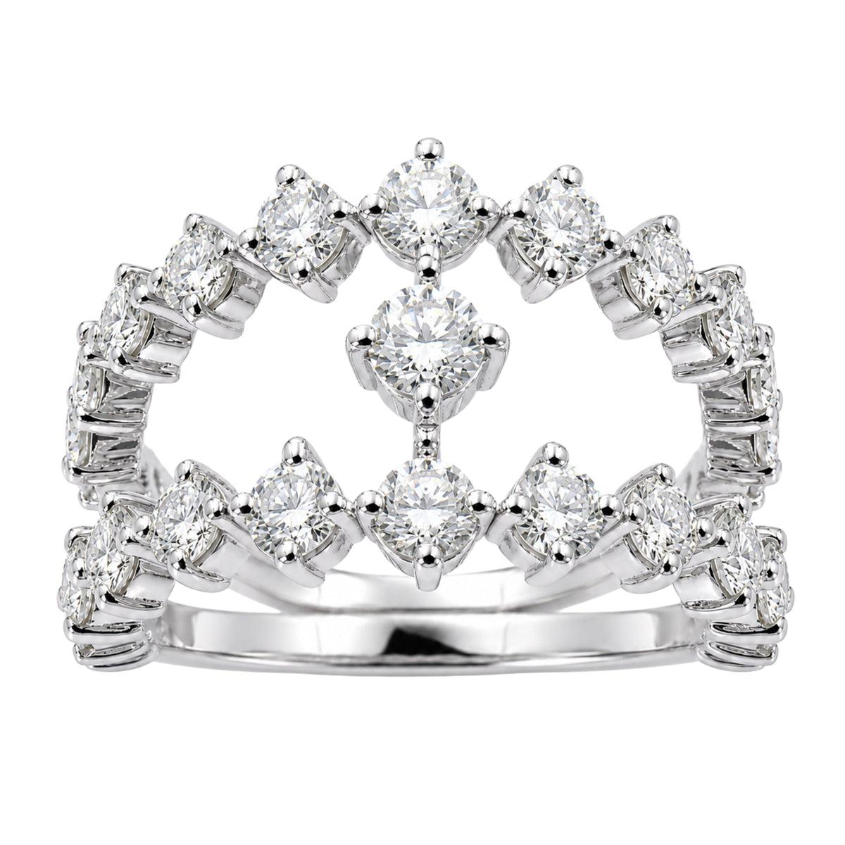 2 ct. T.W. Lab-Grown Diamond Round Statement Engagement Ring in Sterling Silver or 14K Gold over Silver