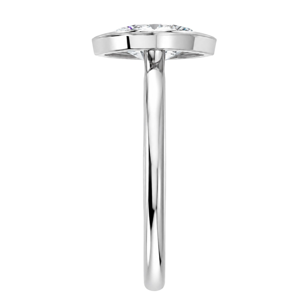 Lab-Grown Diamond Marquise Cut Solitaire Bezel Engagement Ring in 14K White Gold or 14K Yellow Gold