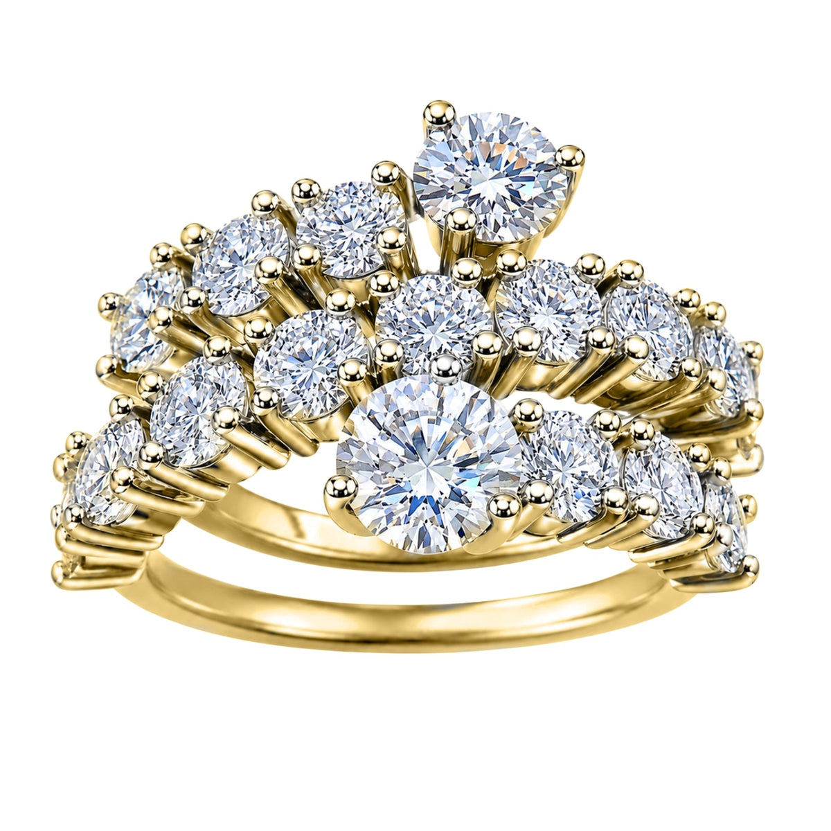 3 ct. T.W. Lab-Grown Diamond Round Statement Engagement Ring in Sterling Silver or 14K Gold over Silver