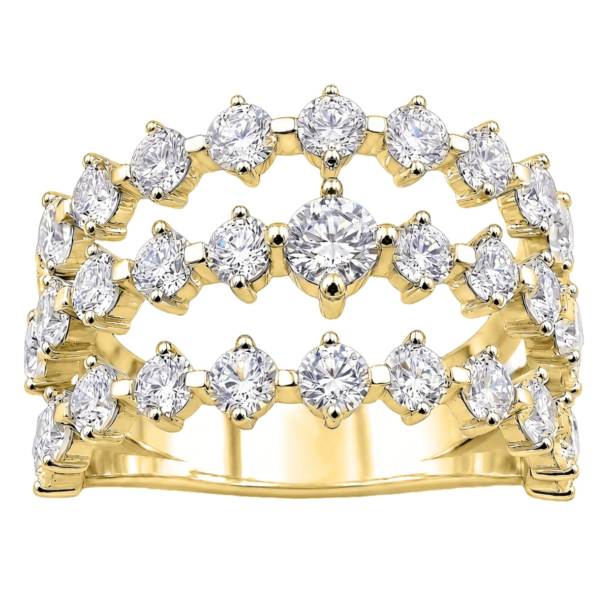 2 ct. T.W. Lab-Grown Diamond Round Statement Engagement Ring in Sterling Silver or 14K Gold over Silver