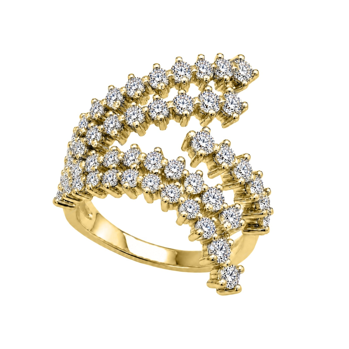2 ct. T.W. Lab-Grown Diamond Round Statement Engagement Ring in Sterling Silver or 14K Gold over Silver
