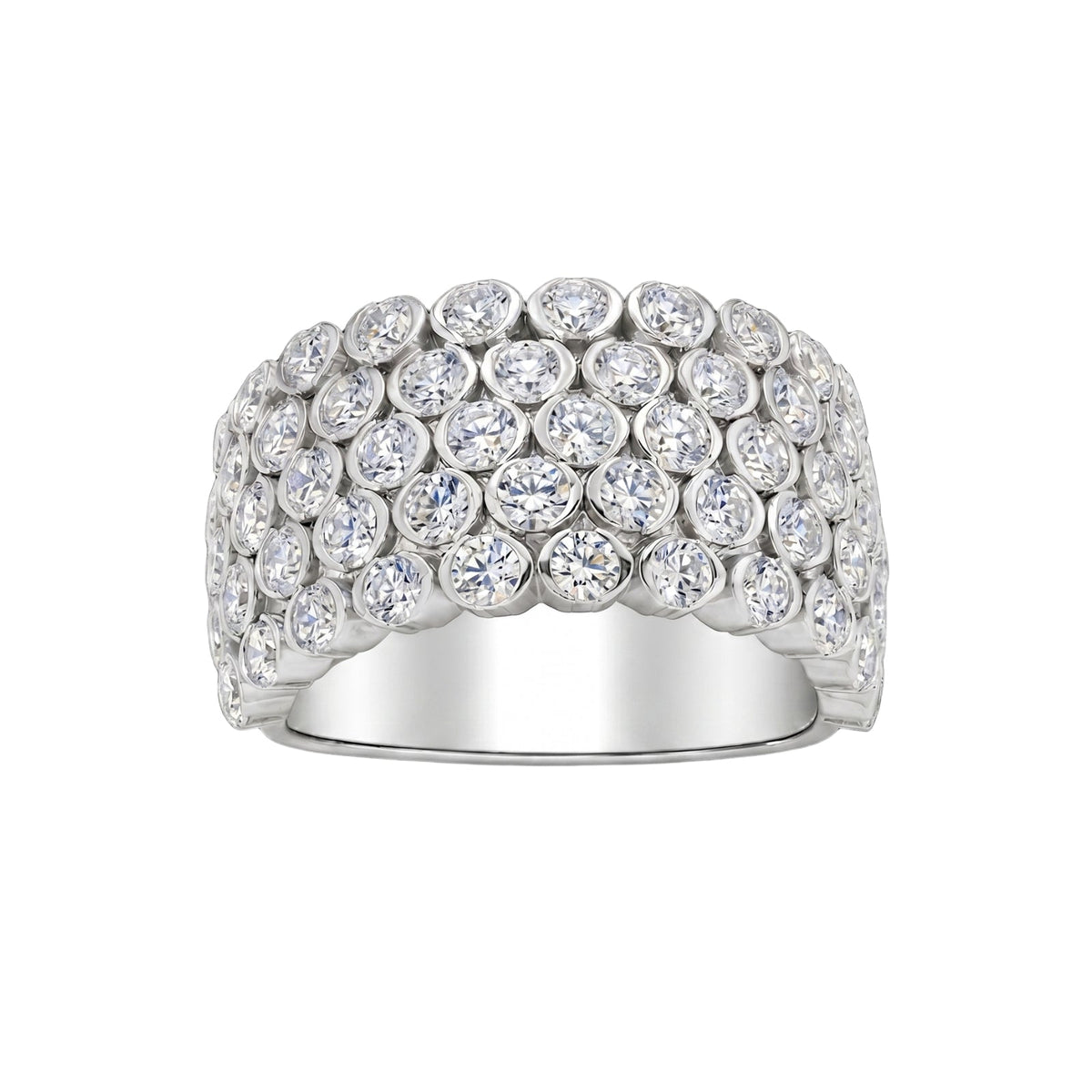 3 ct. T.W. Lab-Grown Diamond Round Statement Engagement Ring in Sterling Silver