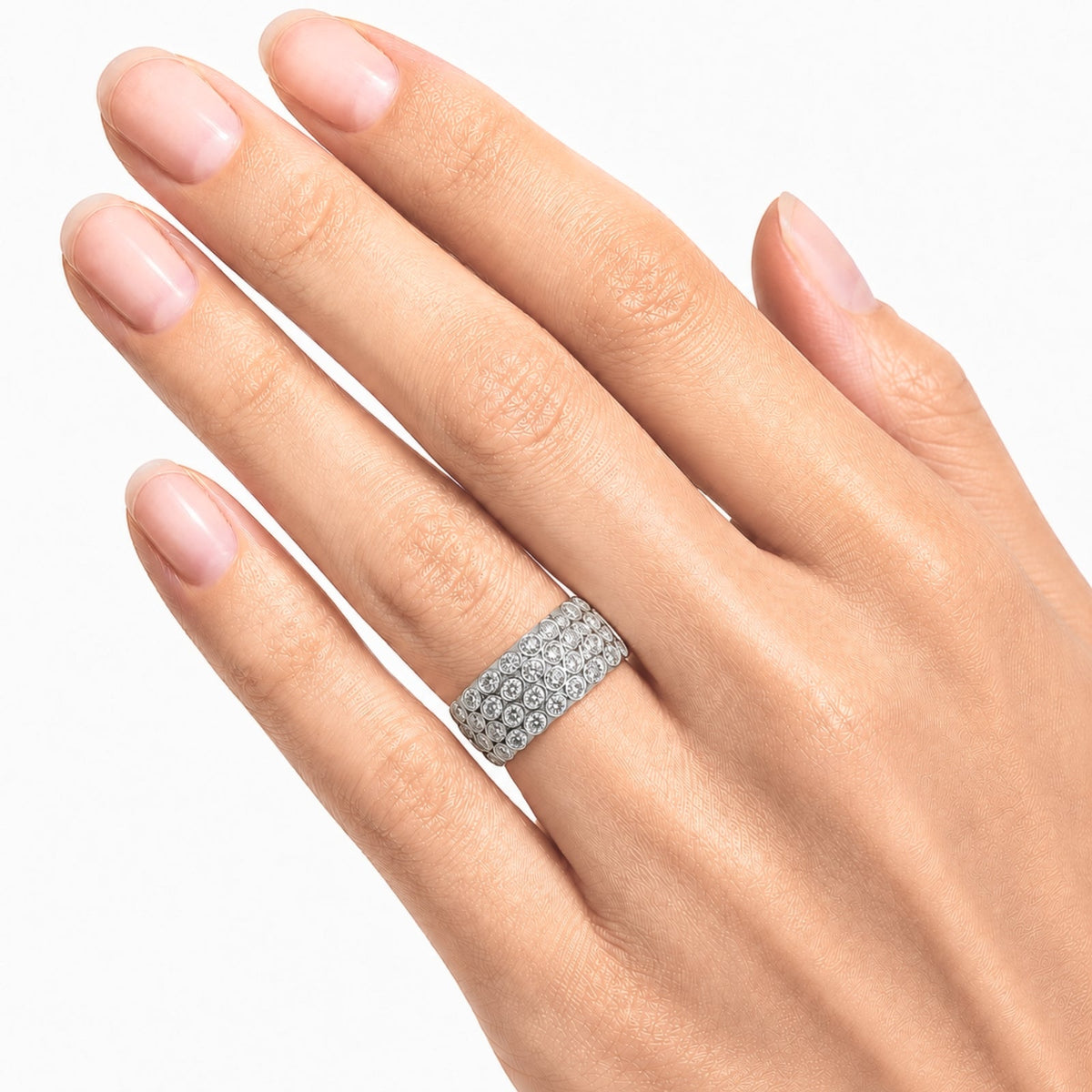 3 ct. T.W. Lab-Grown Diamond Round Statement Engagement Ring in Sterling Silver