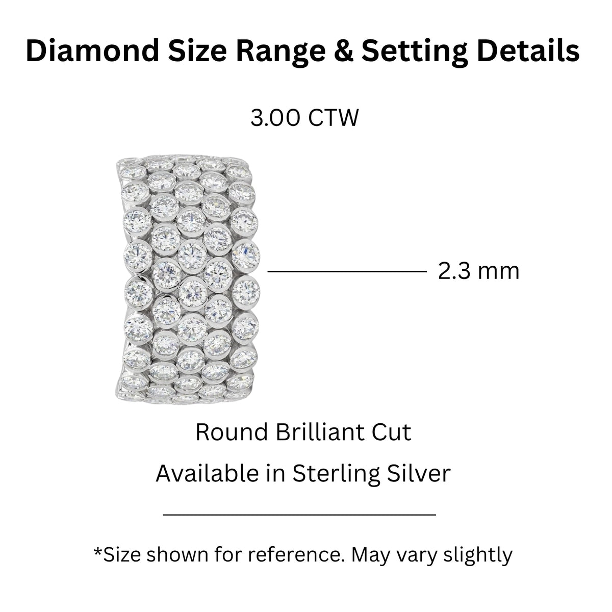 3 ct. T.W. Lab-Grown Diamond Round Statement Engagement Ring in Sterling Silver