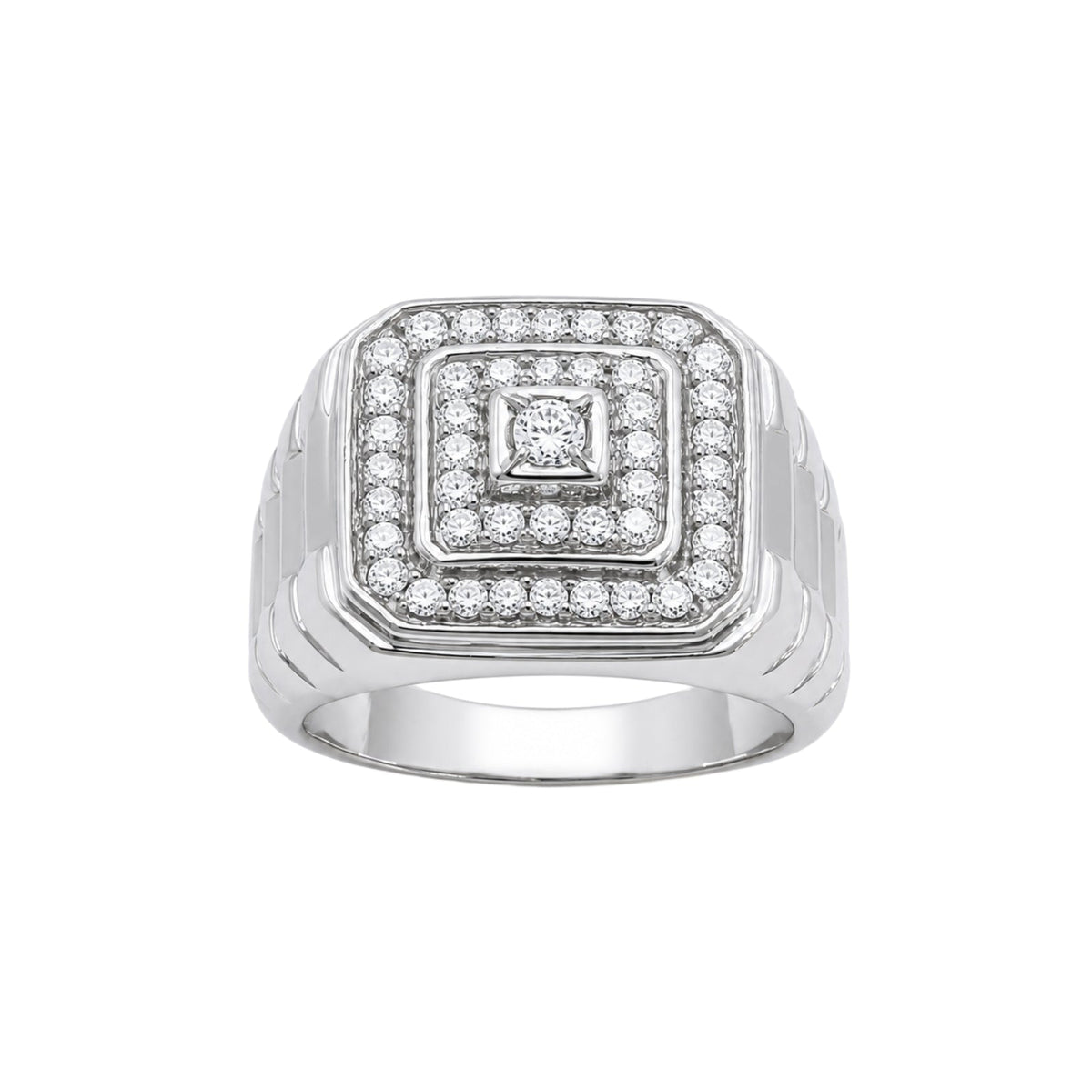 1 ct. T.W. Lab-Grown Diamond Round Engagement Ring in Sterling Silver or 14K Gold over Silver