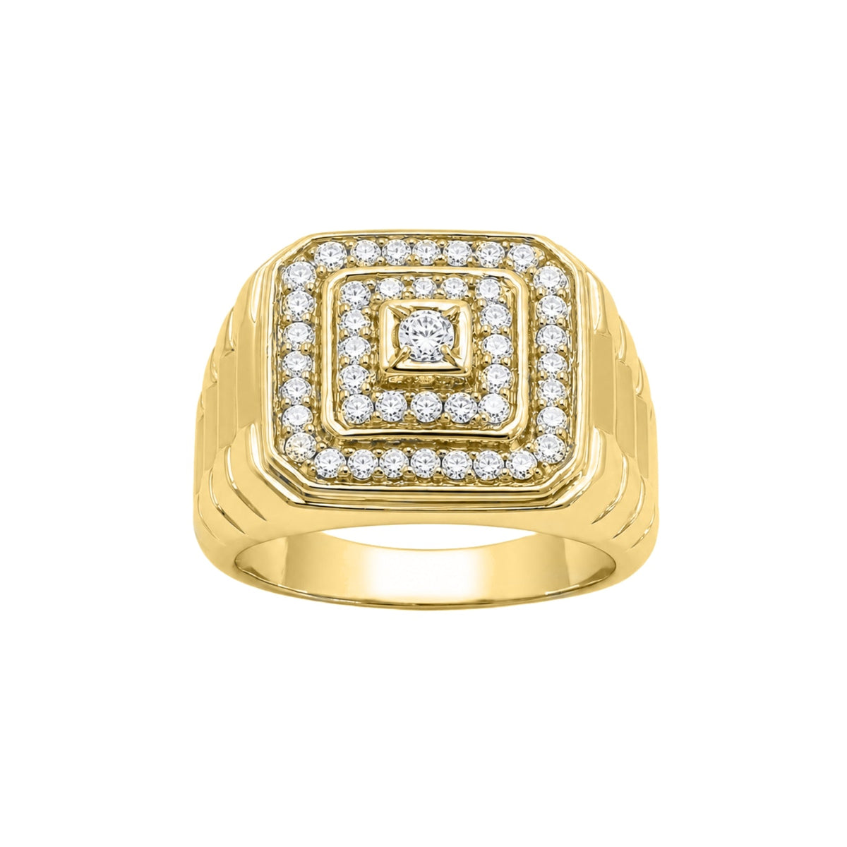 1 ct. T.W. Lab-Grown Diamond Round Engagement Ring in Sterling Silver or 14K Gold over Silver