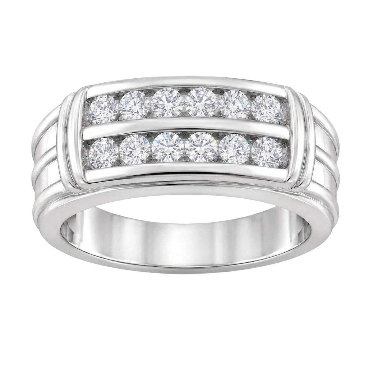 1 ct. T.W. Lab-Grown Diamond Round Engagement Ring in Sterling Silver or 14K Gold over Silver