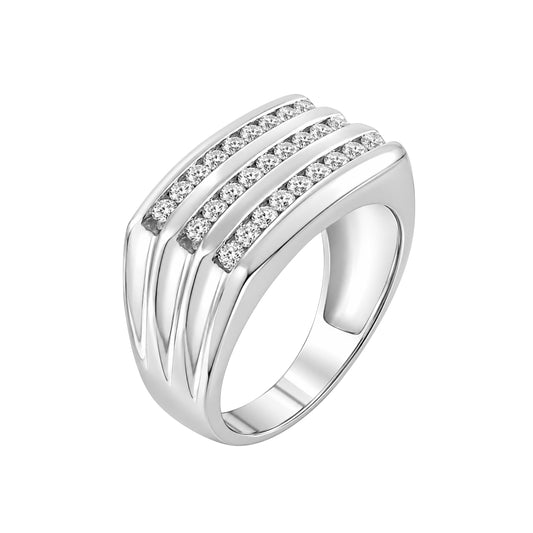Men's 1 ct. T.W. Lab-Grown Diamond Ring in Sterling Silver or 14K Gold over Silver