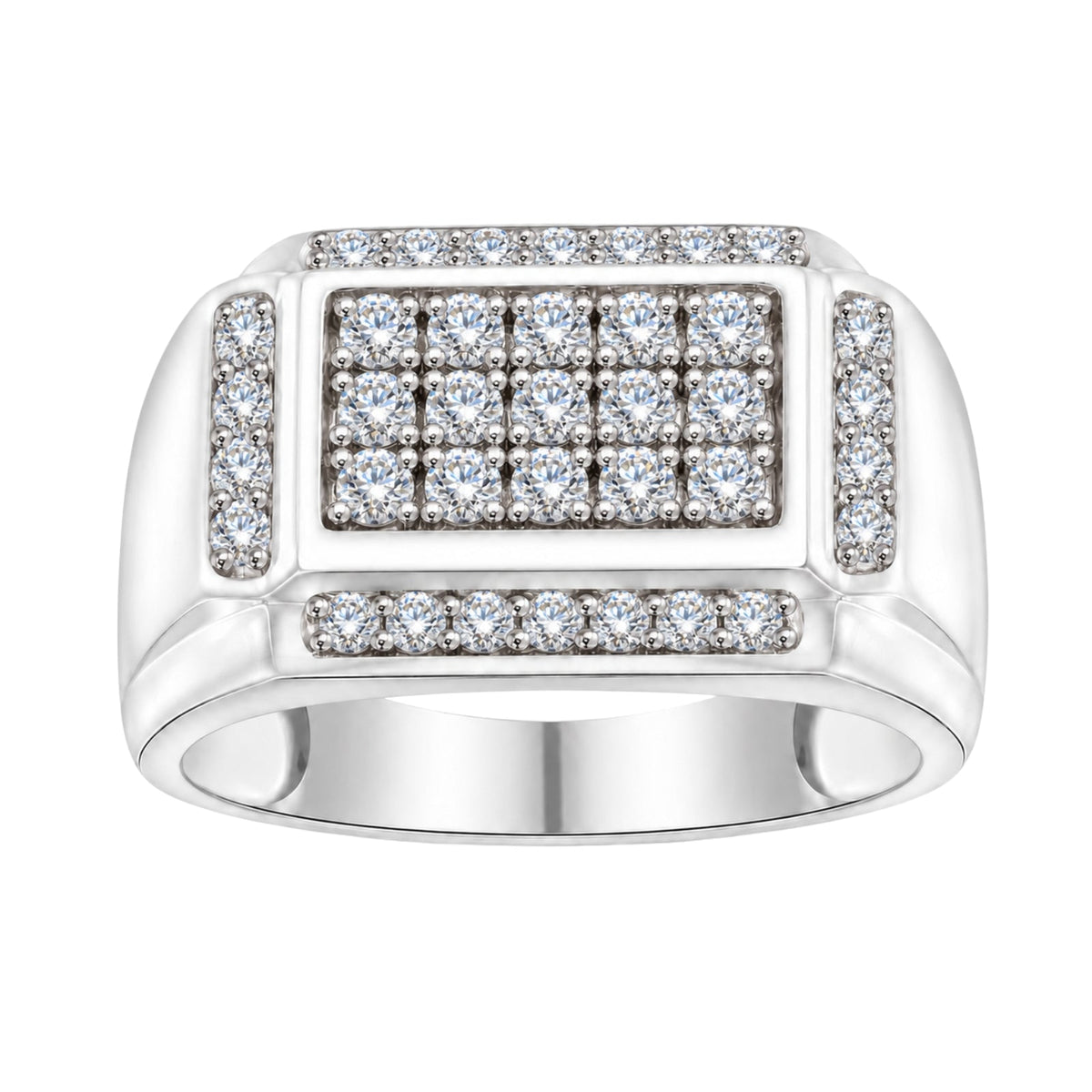 1 ct. T.W. Lab-Grown Diamond Round Engagement Ring in Sterling Silver or 14K Gold over Silver