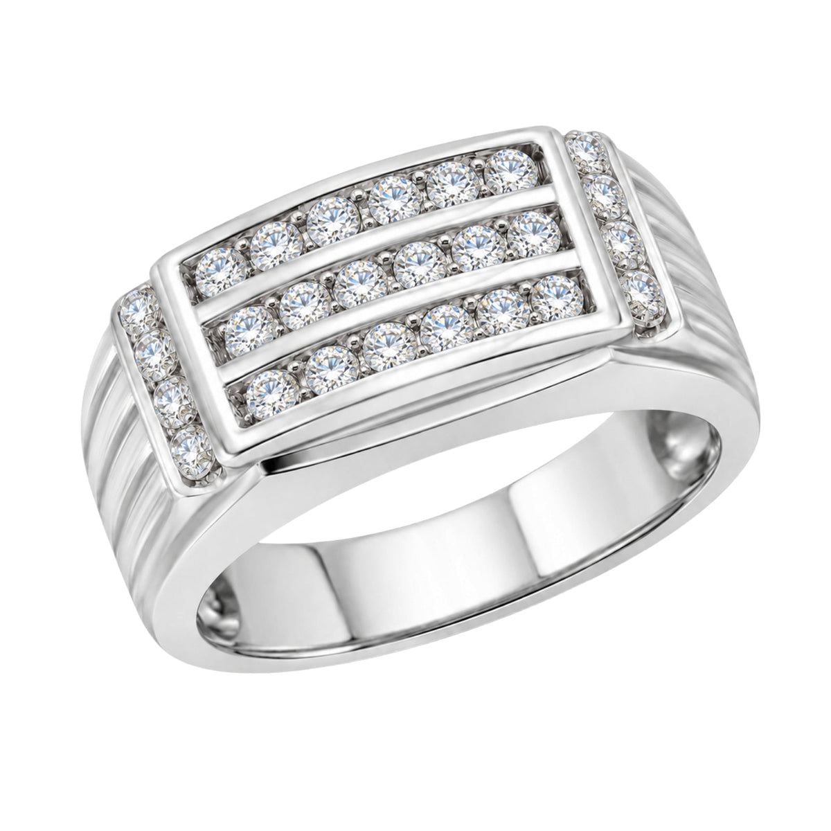1 ct. T.W. Lab-Grown Diamond Round Engagement Ring in Sterling Silver or 14K Gold over Silver