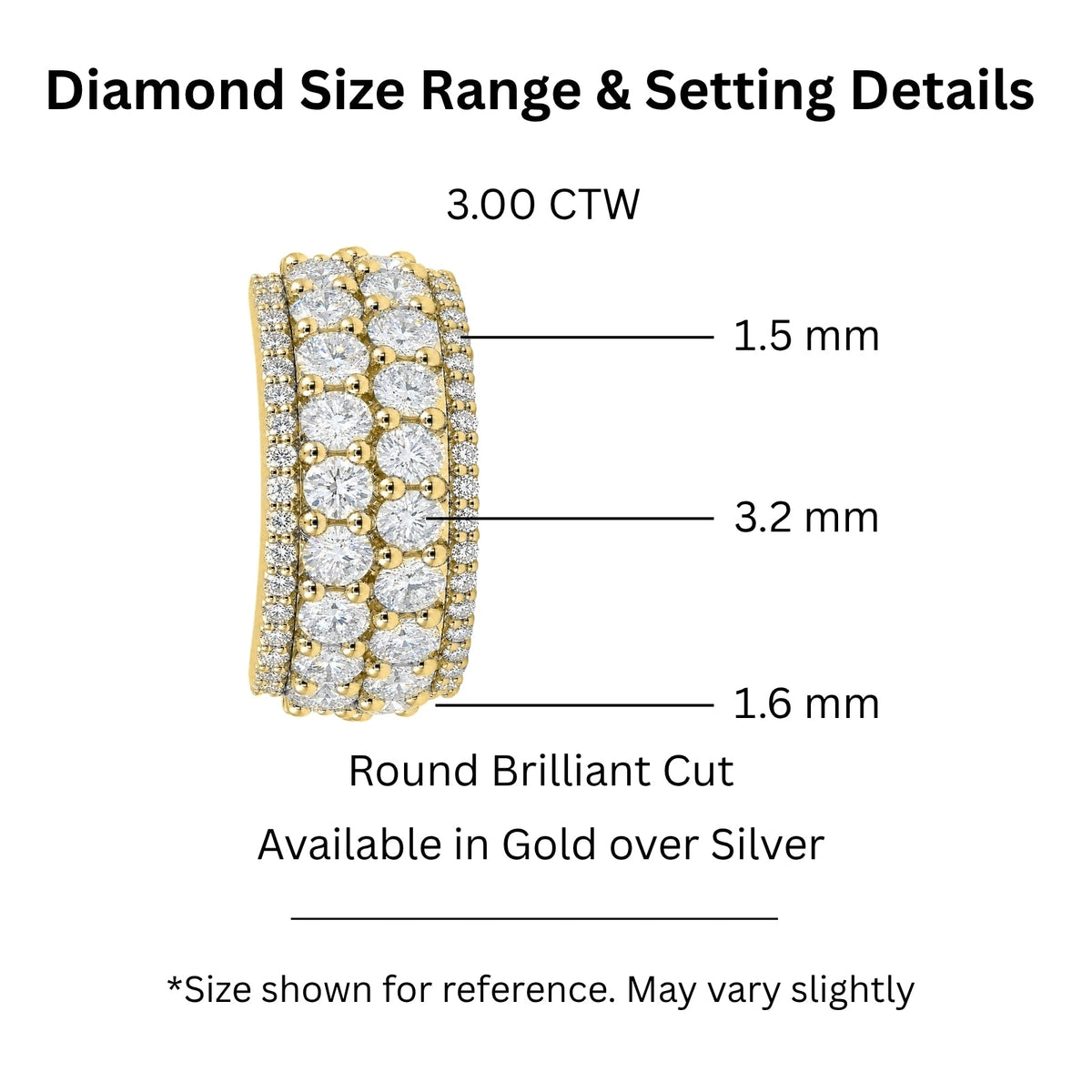 3 ct. T.W. Lab-Grown Diamond Round Statement Engagement Ring in Sterling Silver or 14K Gold over Silver