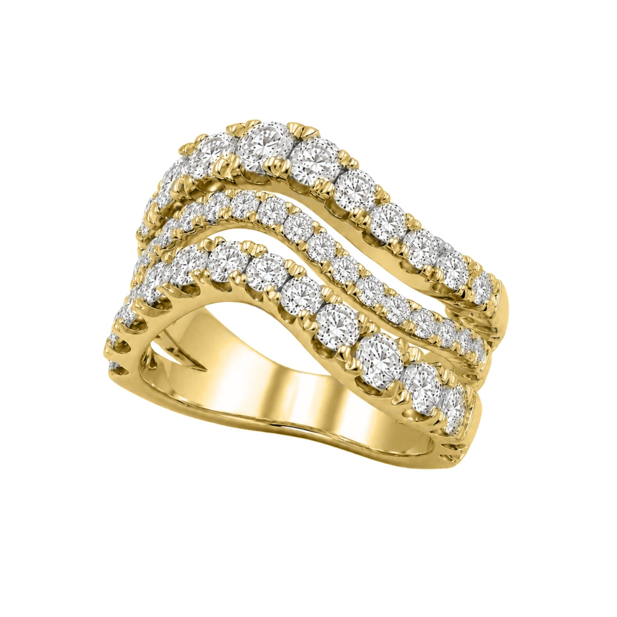 3 ct. T.W. Lab-Grown Diamond Round Statement Engagement Ring in Sterling Silver or 14K Gold over Silver