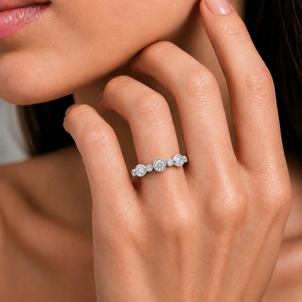 1 ct. T.W. Lab-Grown Diamond Round Statement Engagement Ring in Sterling Silver or 14K Gold over Silver