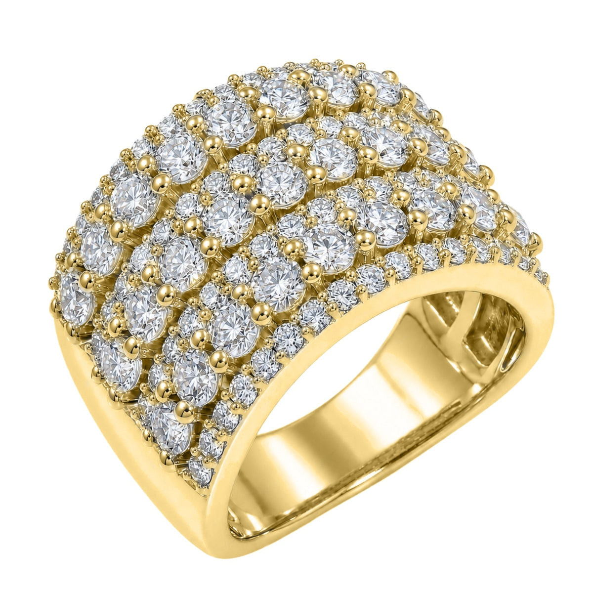 3 ct. T.W. Lab-Grown Diamond Round Statement Engagement Ring in Sterling Silver or 14K Gold over Silver
