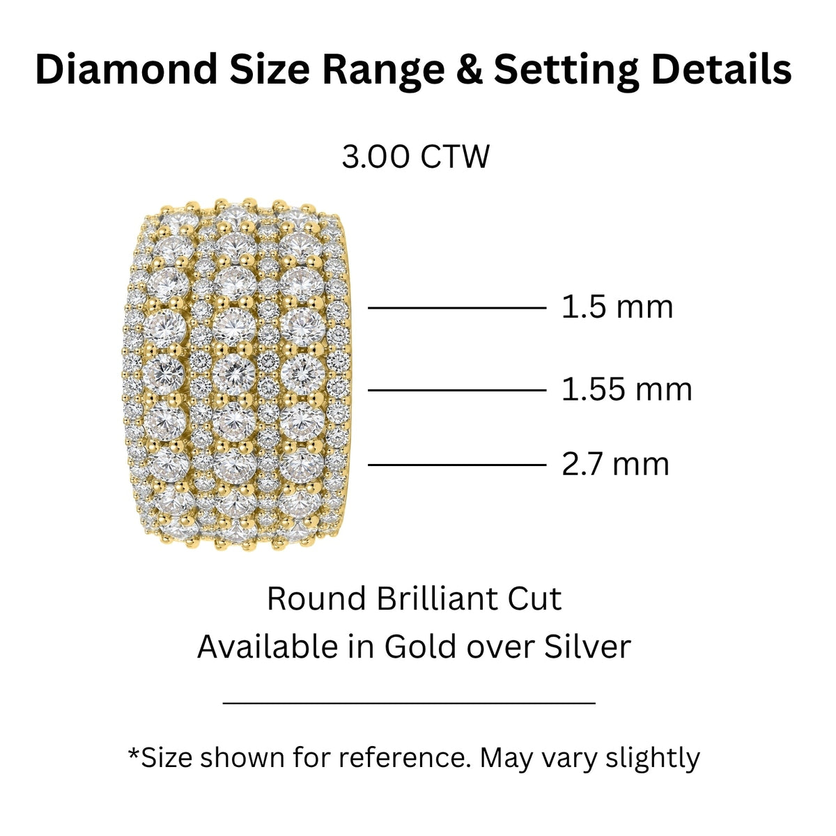3 ct. T.W. Lab-Grown Diamond Round Statement Engagement Ring in Sterling Silver or 14K Gold over Silver
