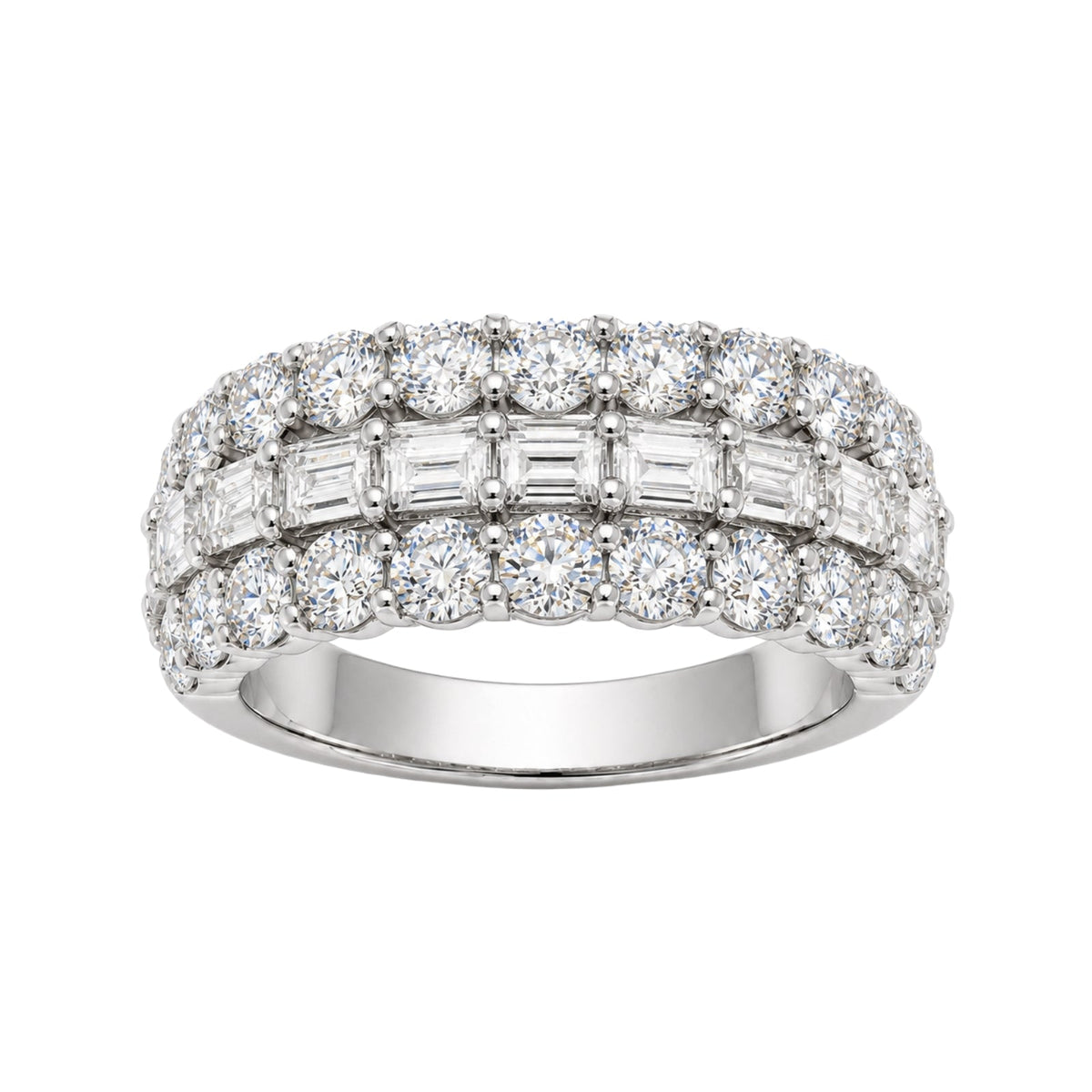 4.1 ct. T.W. Lab-Grown Diamond Round Band Wedding Ring in Sterling Silver or 14K Gold over Silver