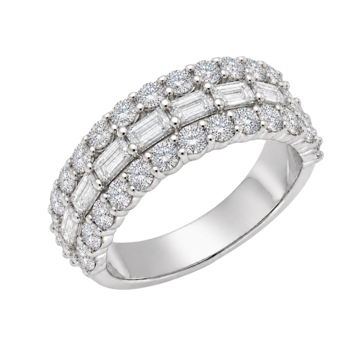 4.1 ct. T.W. Lab-Grown Diamond Round Band Wedding Ring in Sterling Silver or 14K Gold over Silver