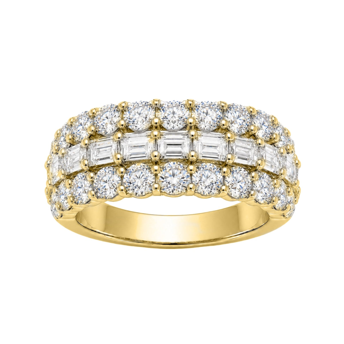4.1 ct. T.W. Lab-Grown Diamond Round Band Wedding Ring in Sterling Silver or 14K Gold over Silver