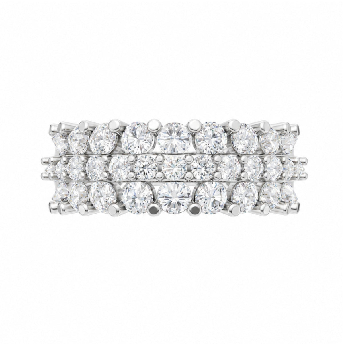 2 ct. T.W. Lab-Grown Diamond Round Band Wedding Ring in Sterling Silver