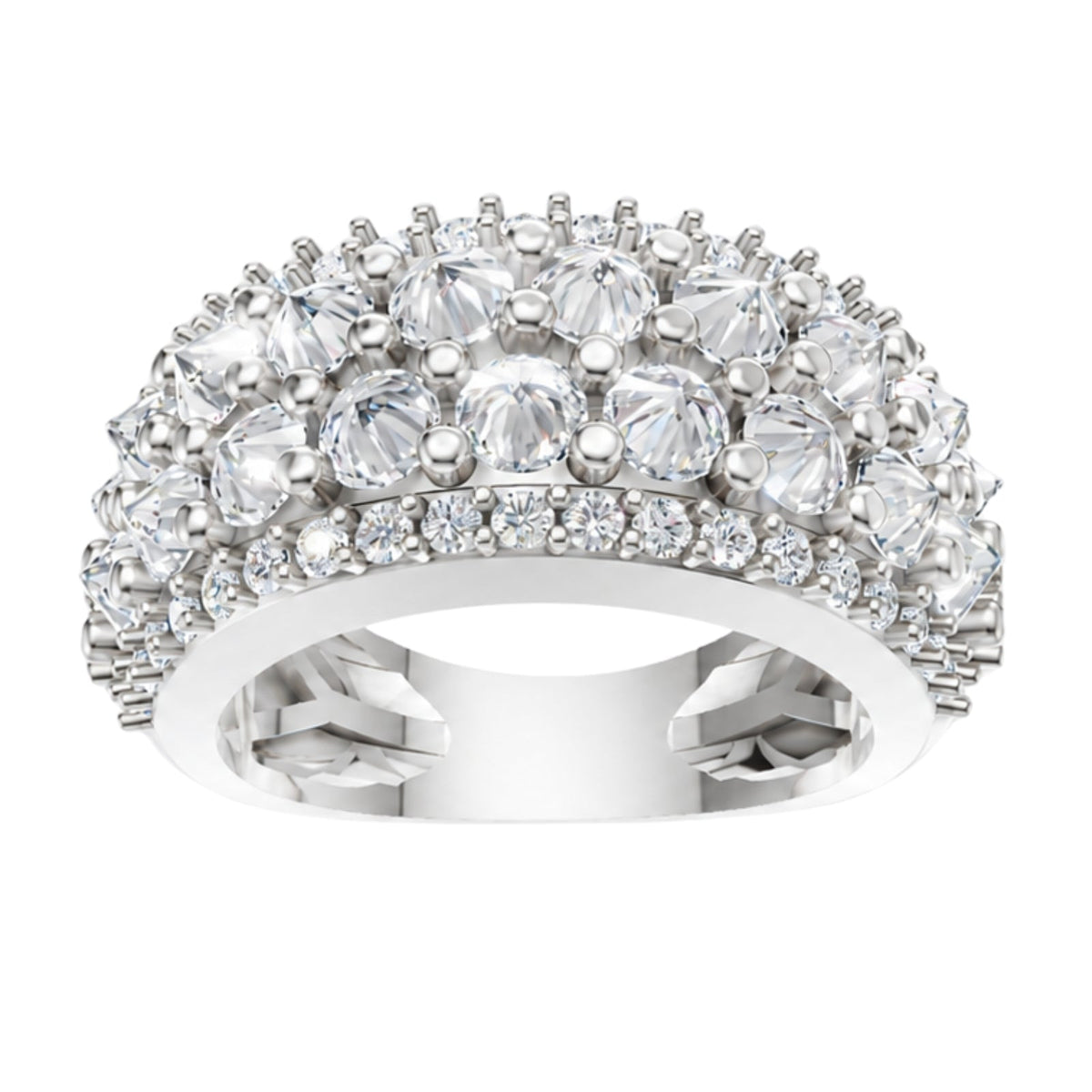 3 ct. T.W. Lab-Grown Diamond Round Band Wedding Ring in Sterling Silver