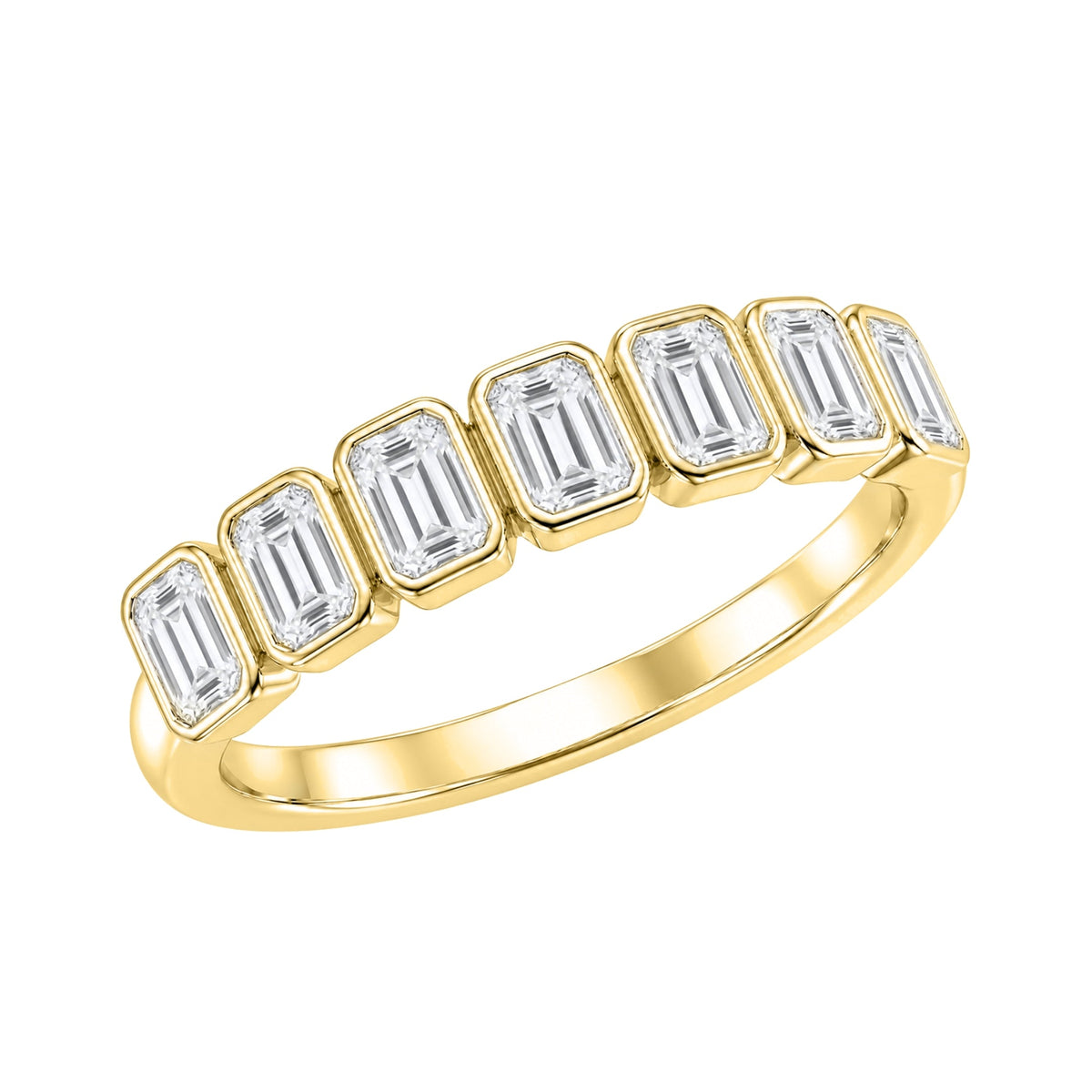 Lab-Grown Diamond Emerald-Cut 7 Stone Ring in 14K White Gold or 14K Yellow Gold