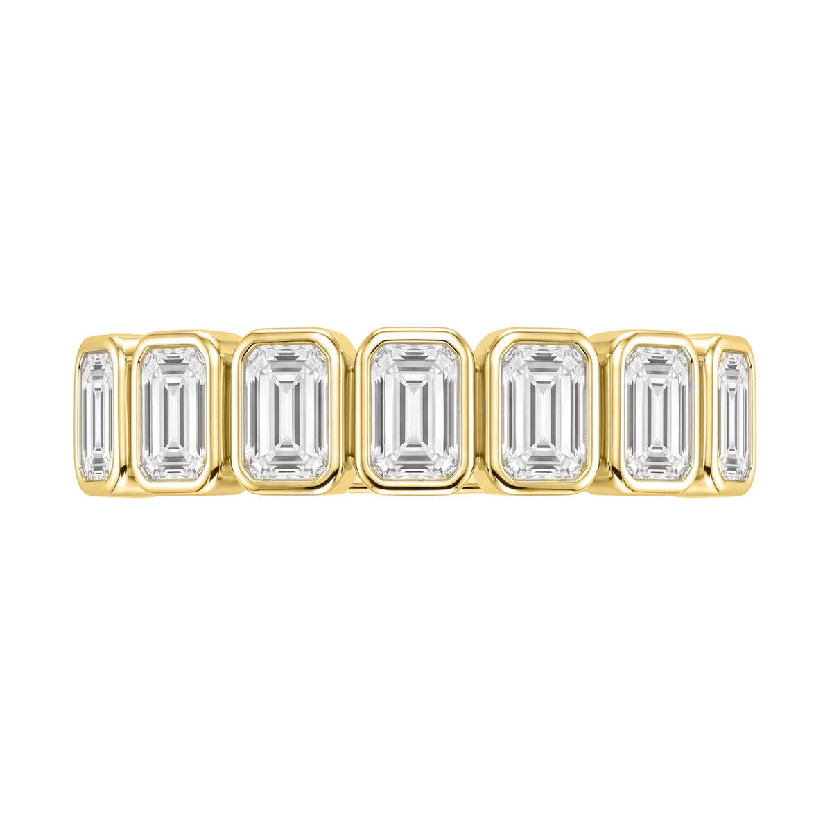Lab-Grown Diamond Emerald-Cut 7 Stone Ring in 14K White Gold or 14K Yellow Gold
