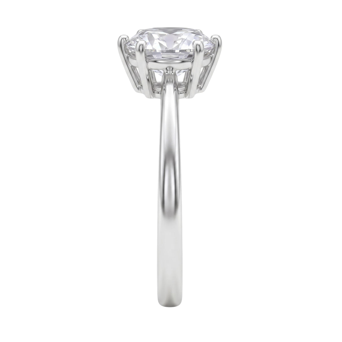 Lab-Grown Diamond Round Cut Solitaire Engagement Ring in 14K White Gold or 14K Yellow Gold
