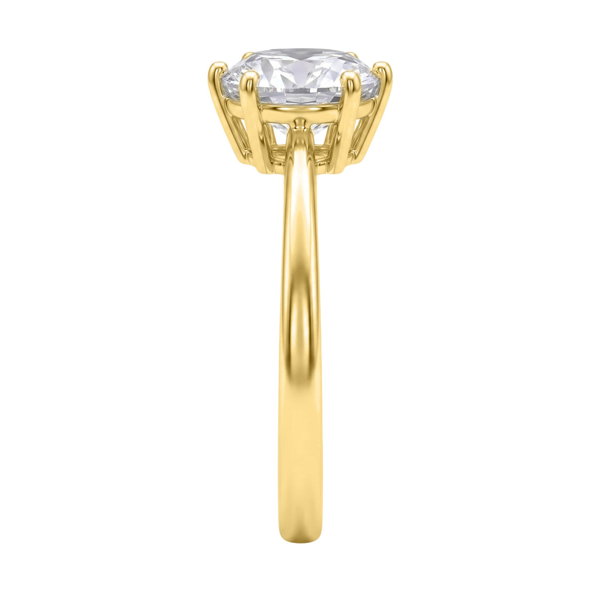 Lab-Grown Diamond Round Cut Solitaire Engagement Ring in 14K White Gold or 14K Yellow Gold