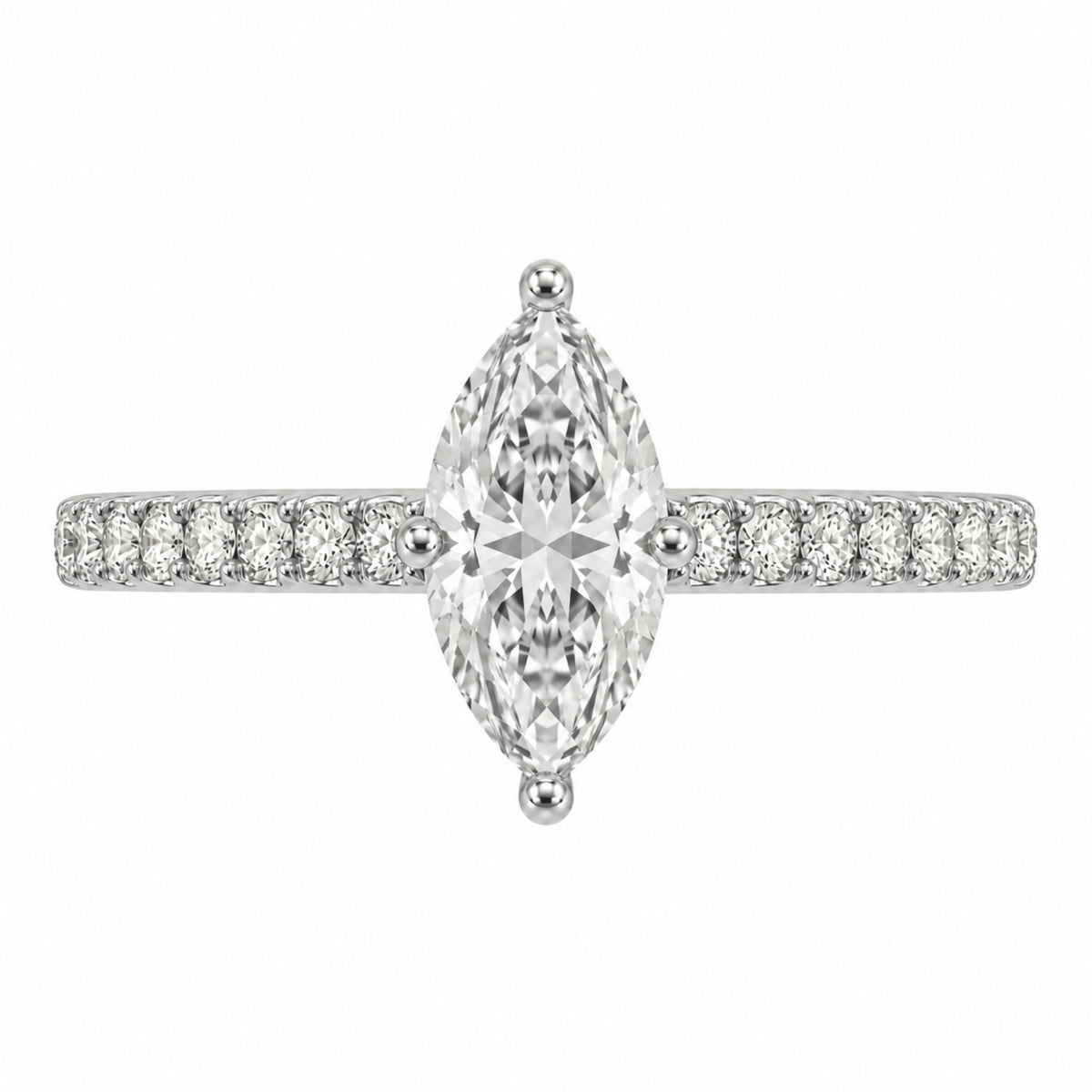Lab-Grown Diamond Marquise Solitaire Wedding Ring in 14K White Gold or 14K Yellow Gold