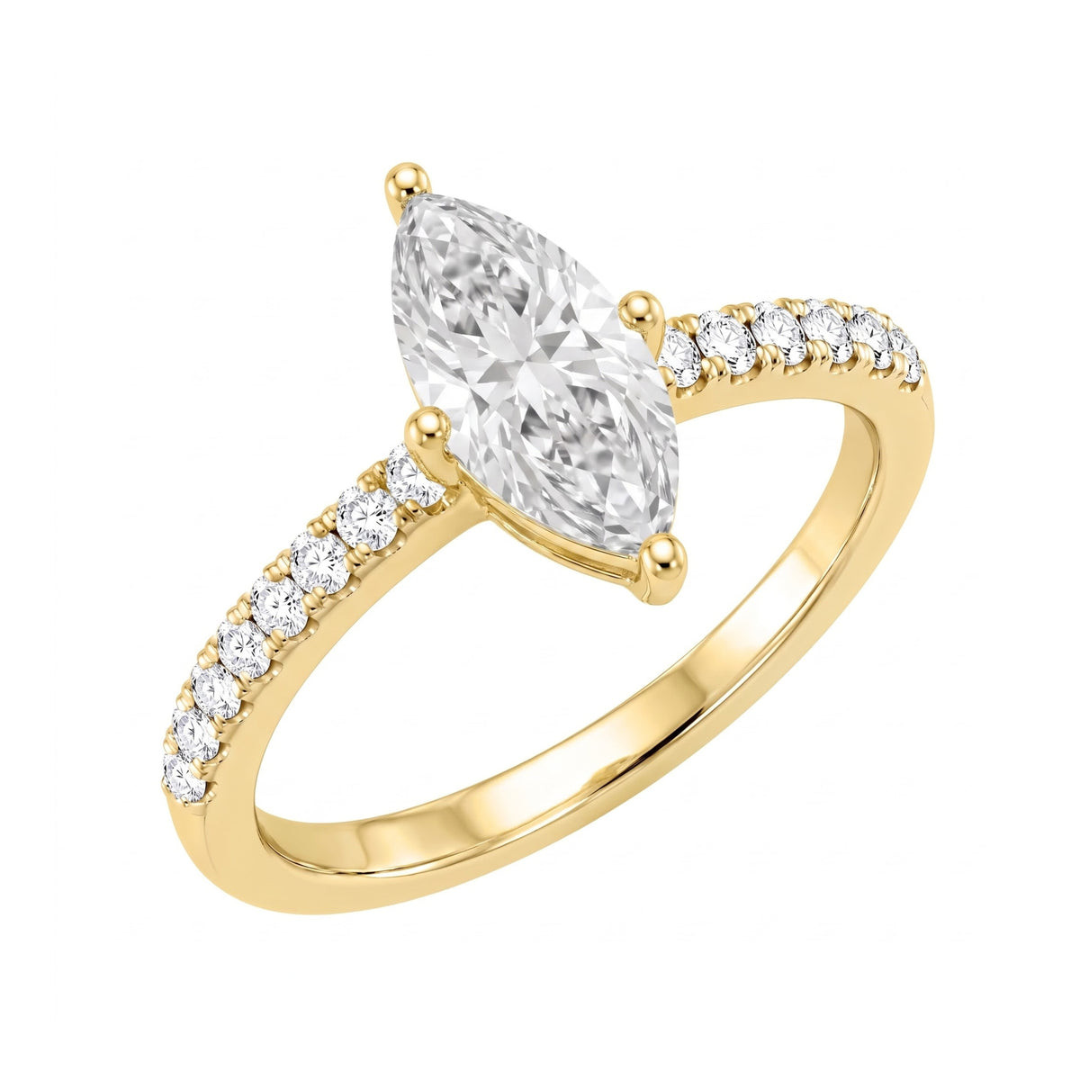 Lab-Grown Diamond Marquise Solitaire Wedding Ring in 14K White Gold or 14K Yellow Gold
