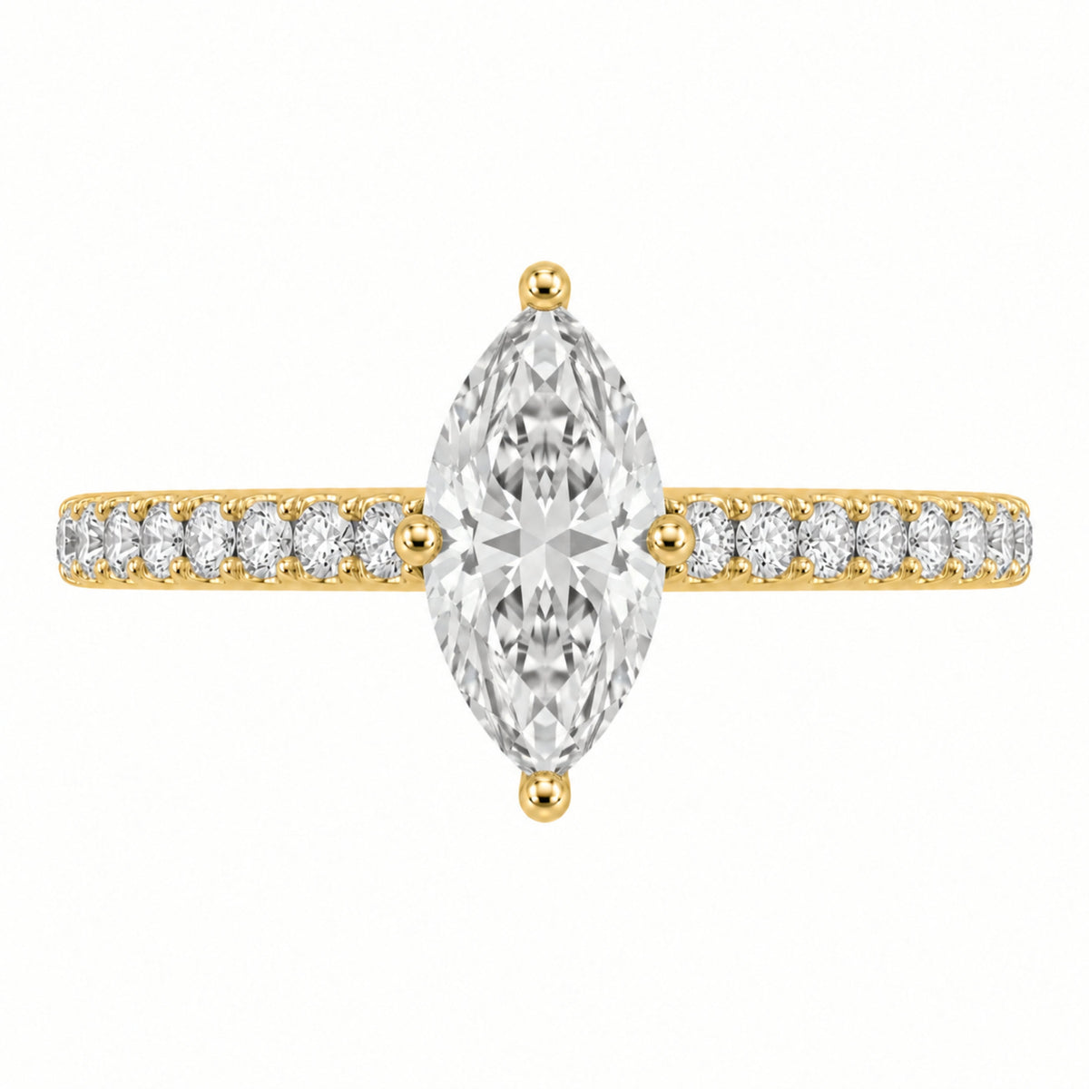 Lab-Grown Diamond Marquise Solitaire Wedding Ring in 14K White Gold or 14K Yellow Gold