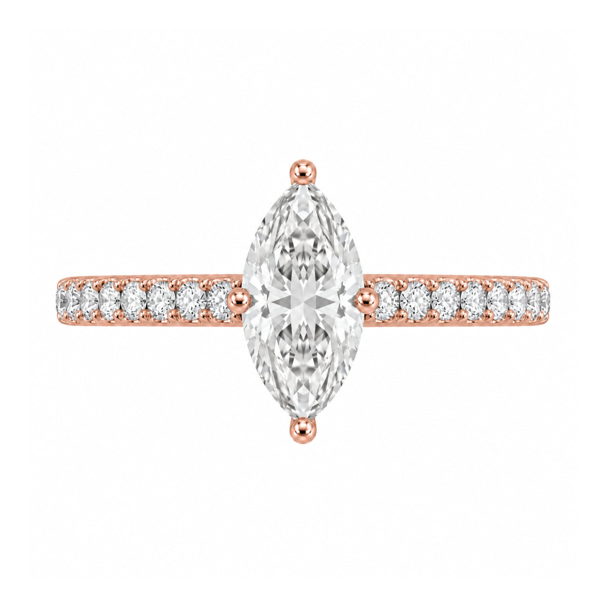 Lab-Grown Diamond Marquise Solitaire Wedding Ring in 14K White Gold or 14K Yellow Gold