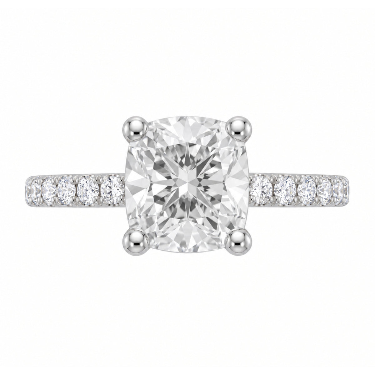 Lab-Grown Diamond Cushion Solitaire Wedding Ring in 14K White Gold or 14K Yellow Gold
