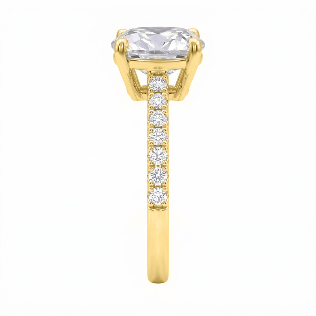 Lab-Grown Diamond Cushion Solitaire Wedding Ring in 14K White Gold or 14K Yellow Gold