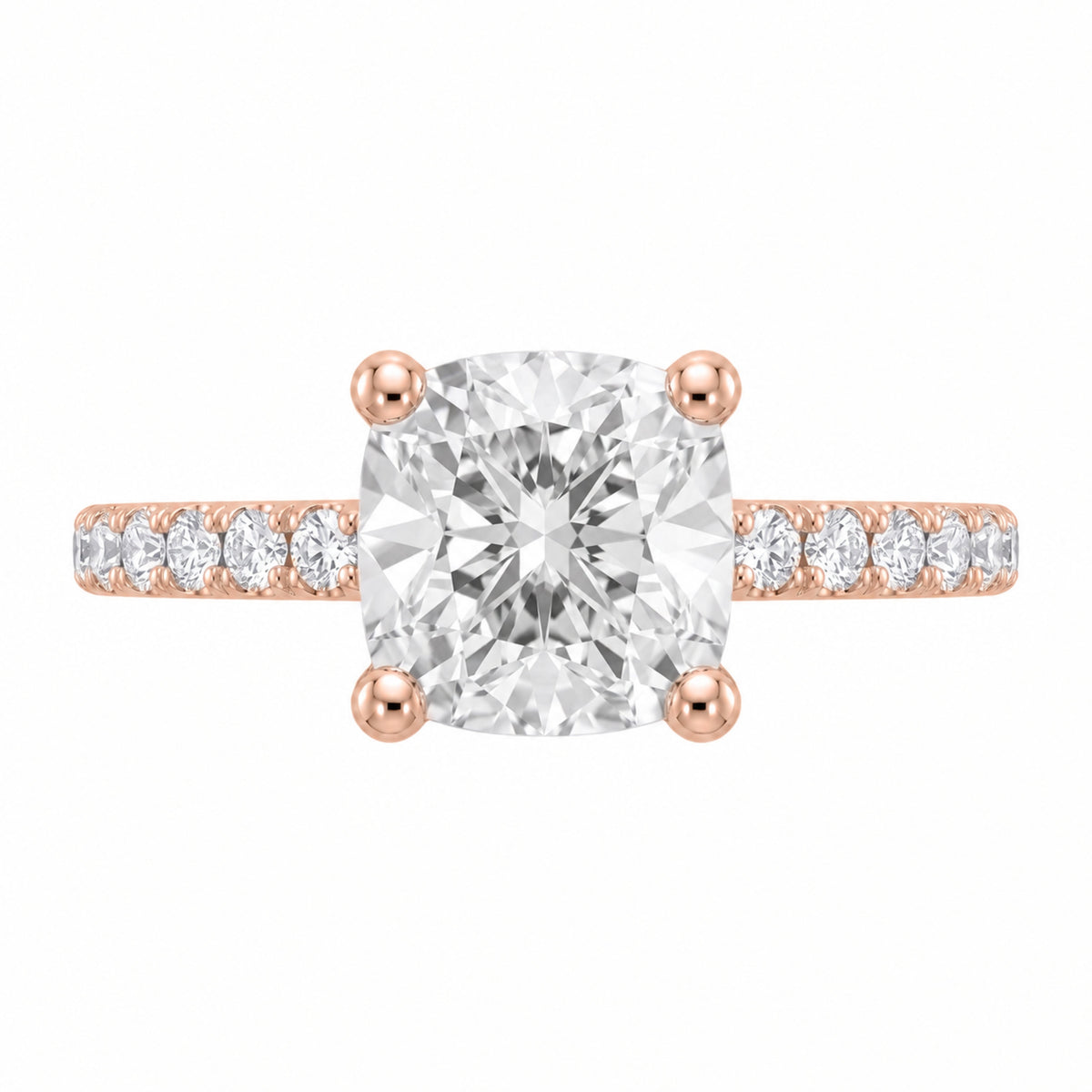 Lab-Grown Diamond Cushion Solitaire Wedding Ring in 14K White Gold or 14K Yellow Gold