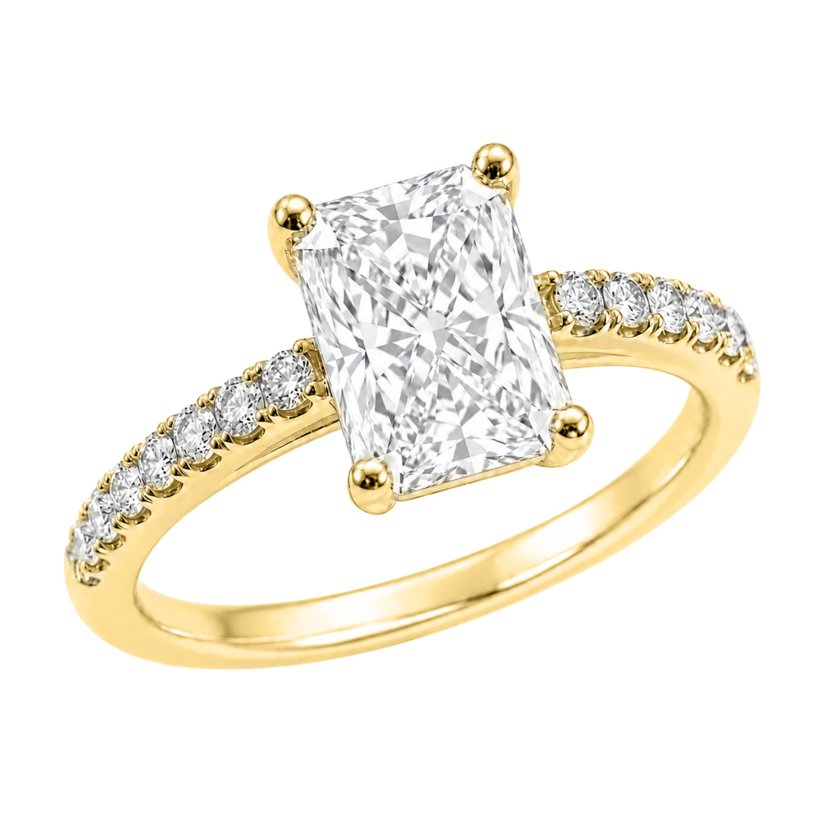Lab-Grown Diamond Radiant Solitaire Wedding Ring in 14K White Gold or 14K Yellow Gold