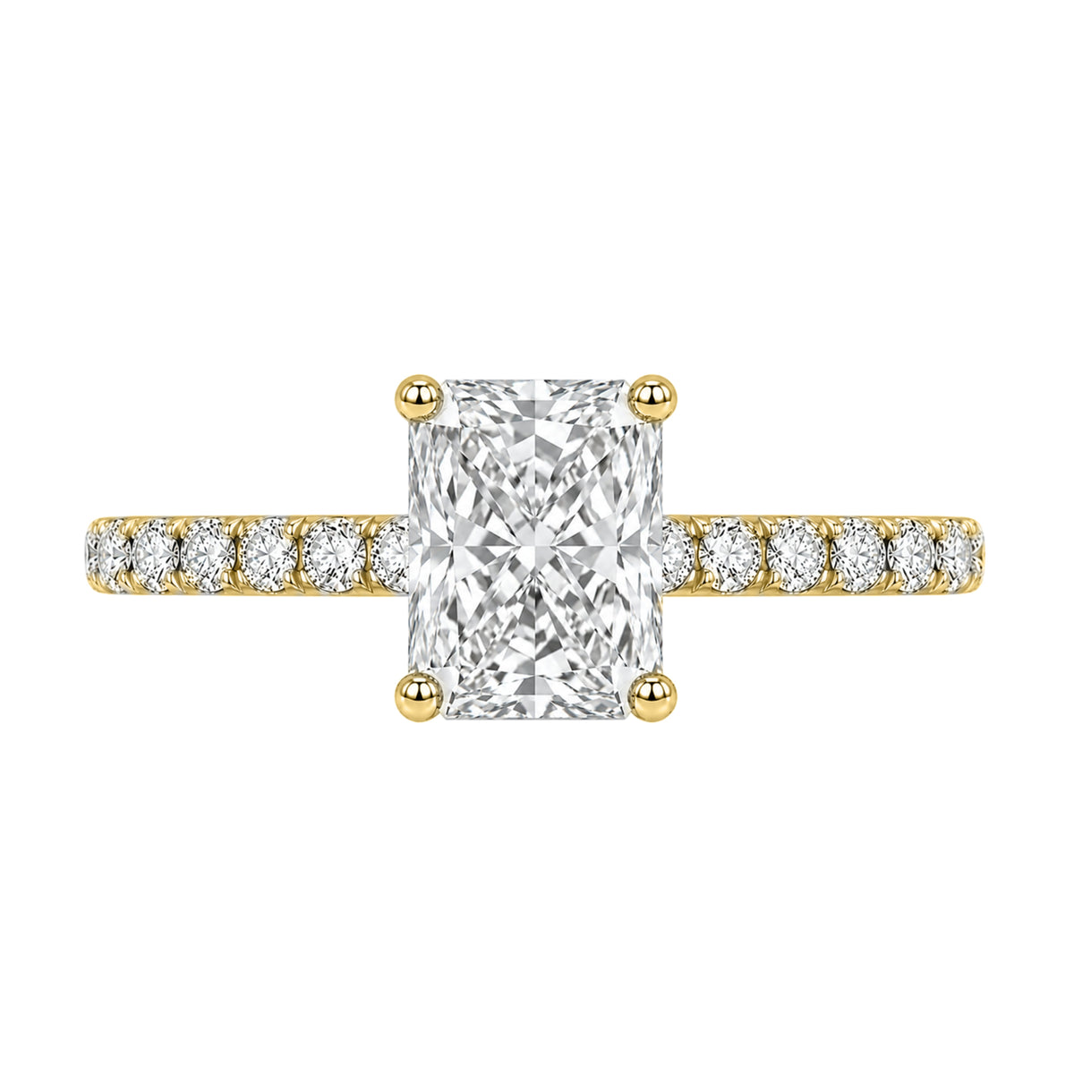 Lab-Grown Diamond Radiant Solitaire Wedding Ring in 14K White Gold or 14K Yellow Gold