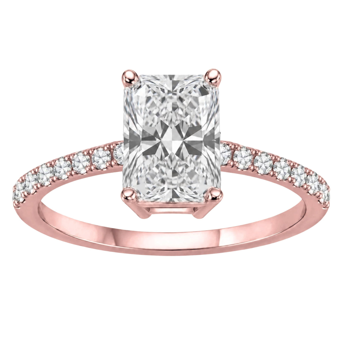 Lab-Grown Diamond Radiant Solitaire Wedding Ring in 14K White Gold or 14K Yellow Gold