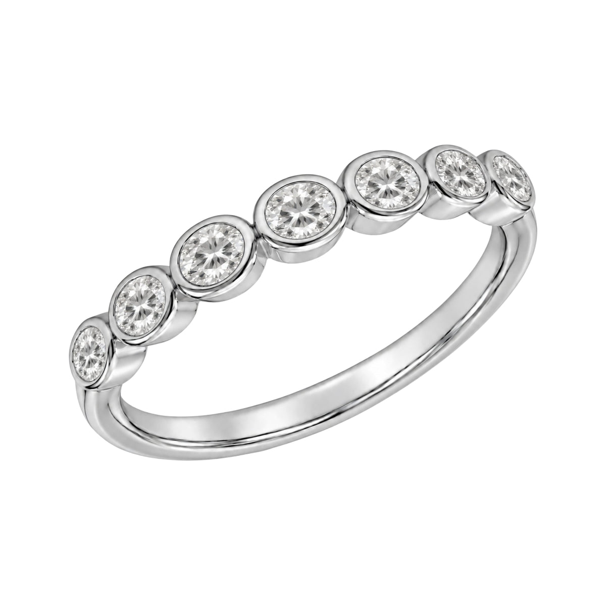 Lab-Grown Diamond Round 7 Stone Ring in 14K White Gold or 14K Yellow Gold