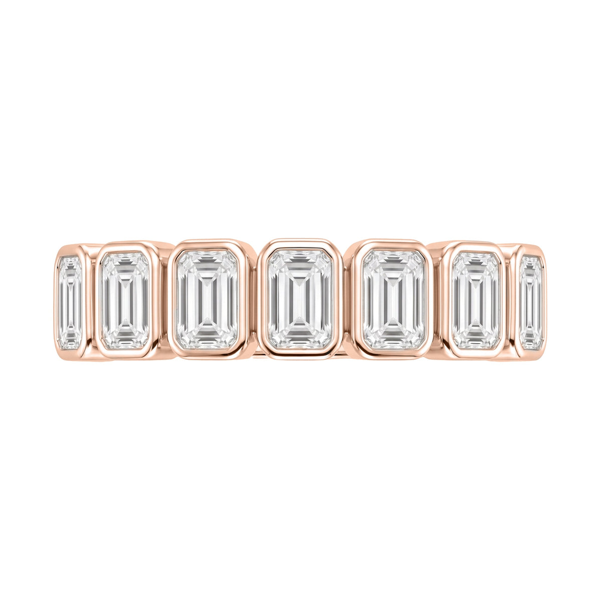 Lab-Grown Diamond Emerald-Cut 7 Stone Ring in 14K White Gold or 14K Yellow Gold