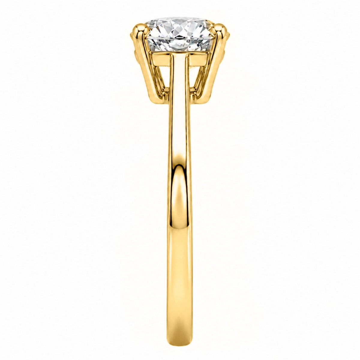 Lab-Grown Diamond Round Cut Solitaire Engagement Ring in 14K White Gold or 14K Yellow Gold