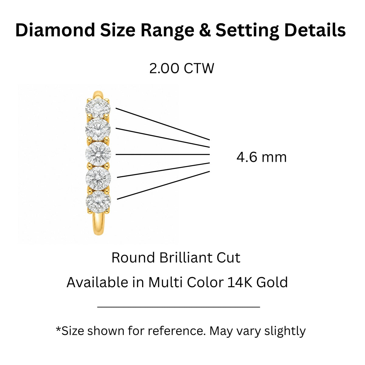 Lab-Grown Diamond Round Five-Stone Wedding Ring in 14K White Gold or 14K Yellow Gold