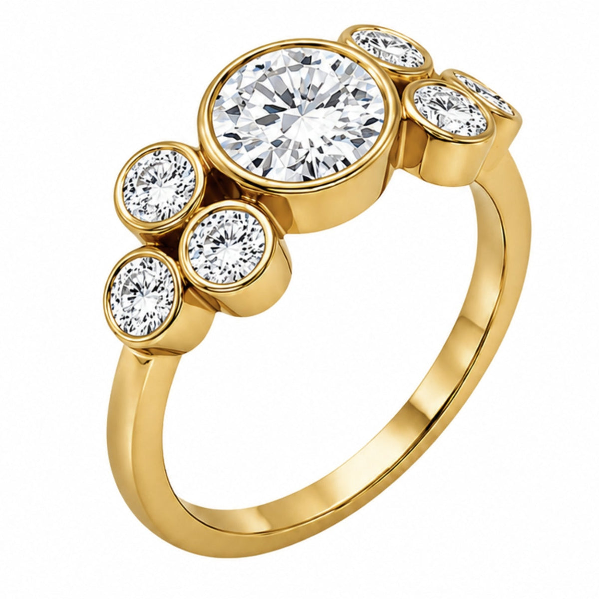 2 ct. T.W. Lab-Grown Diamond Round Seven-Stone Engagement Ring in 14K White Gold or 14K Yellow Gold