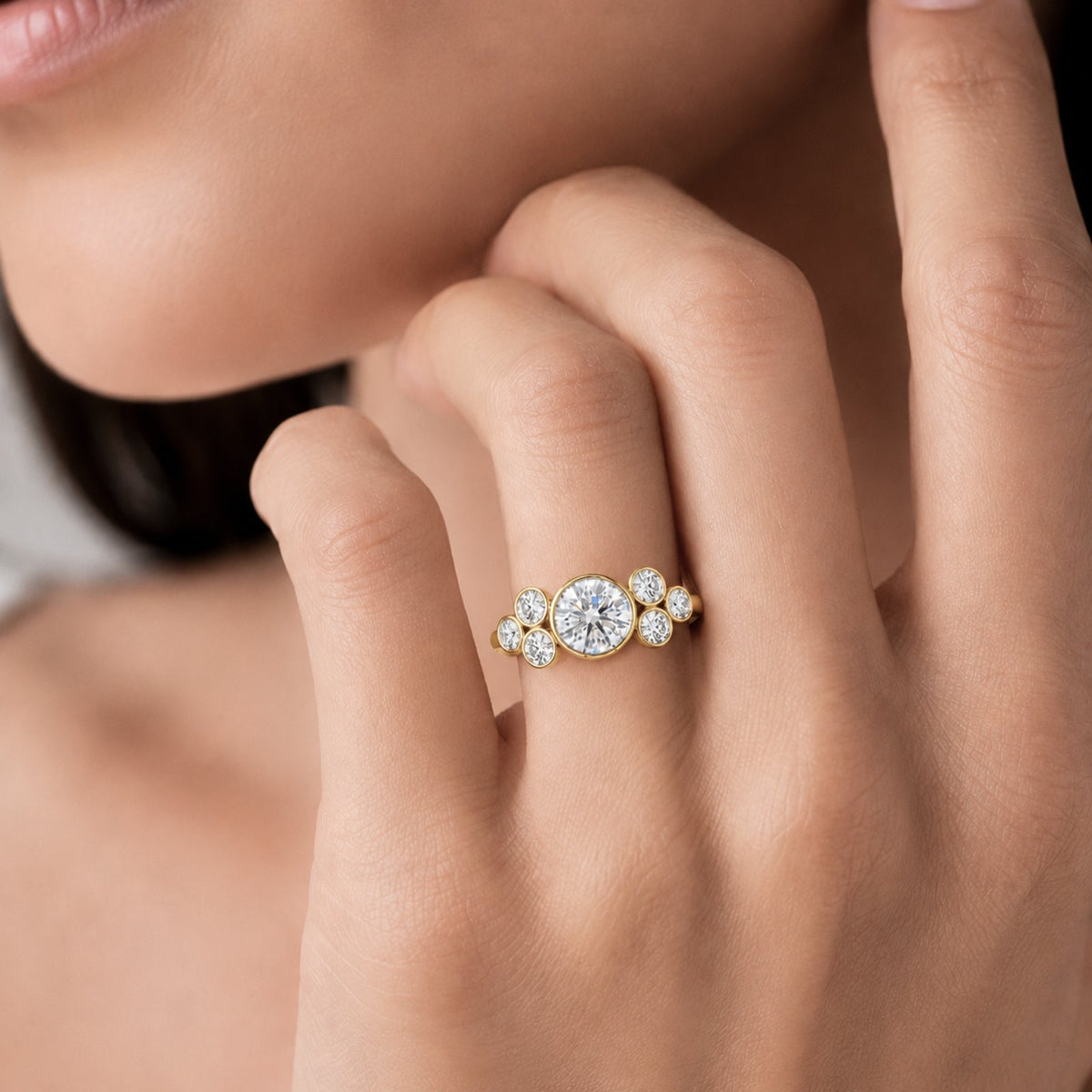 2 ct. T.W. Lab-Grown Diamond Round Seven-Stone Engagement Ring in 14K White Gold or 14K Yellow Gold
