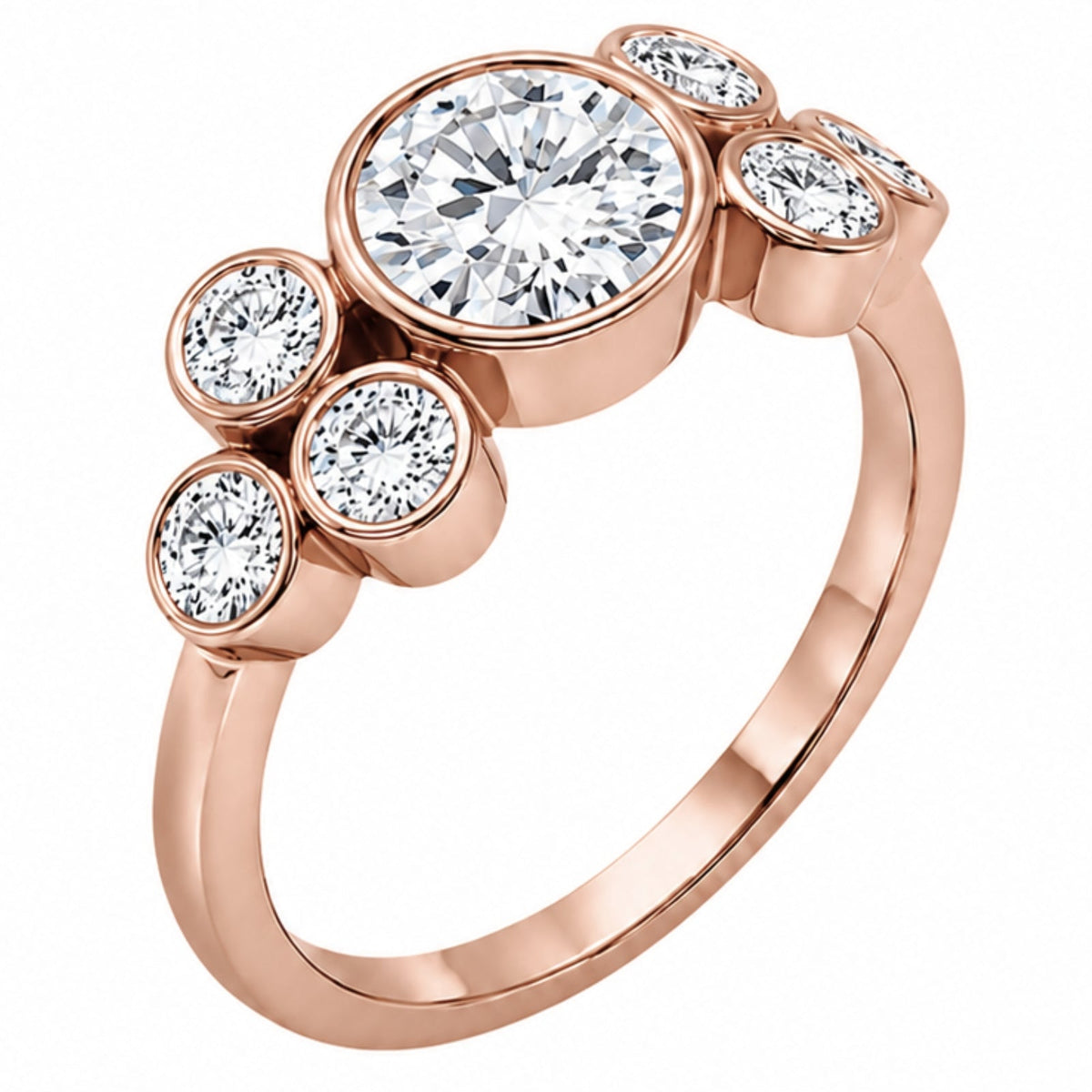 2 ct. T.W. Lab-Grown Diamond Round Seven-Stone Engagement Ring in 14K White Gold or 14K Yellow Gold