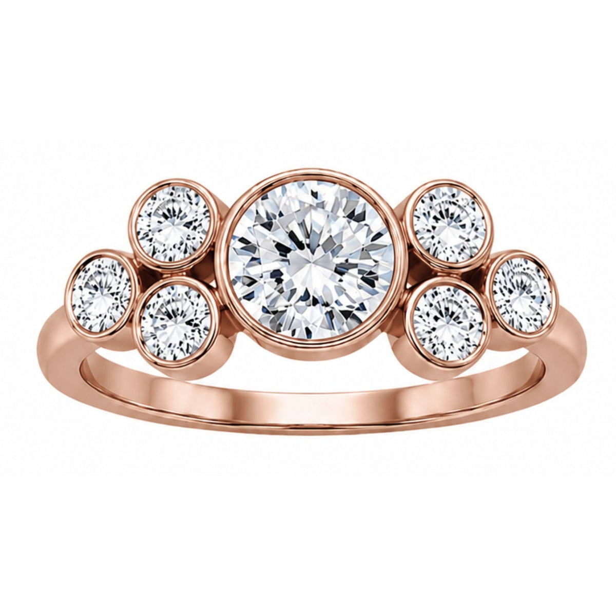 2 ct. T.W. Lab-Grown Diamond Round Seven-Stone Engagement Ring in 14K White Gold or 14K Yellow Gold
