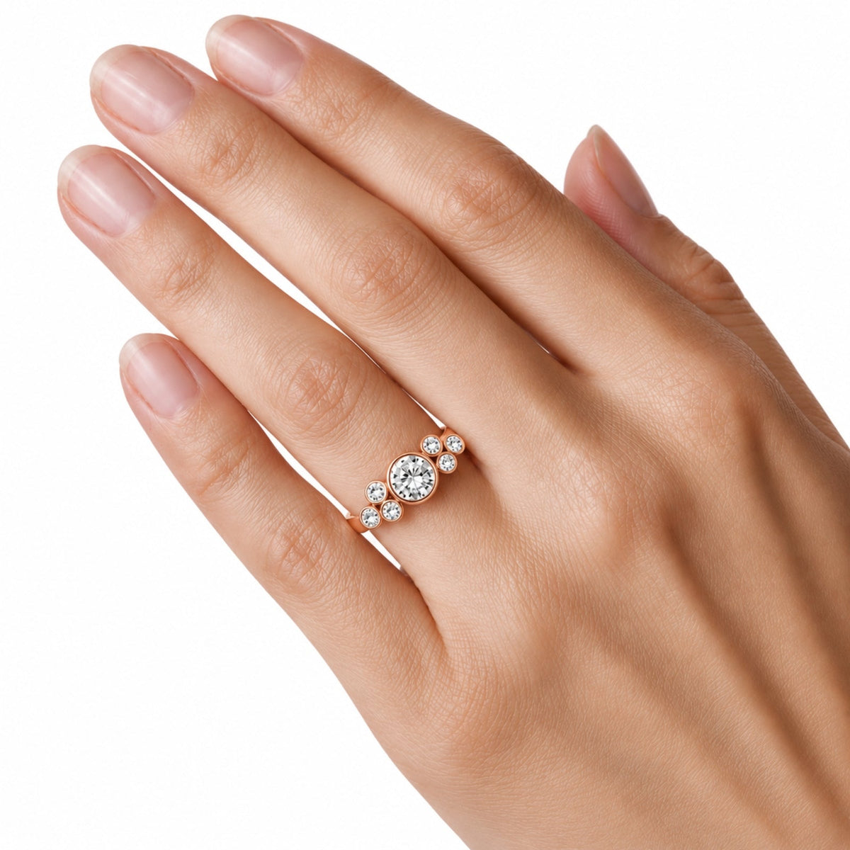 2 ct. T.W. Lab-Grown Diamond Round Seven-Stone Engagement Ring in 14K White Gold or 14K Yellow Gold
