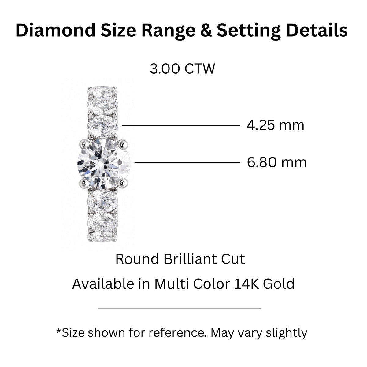 3 ct. T.W. Lab-Grown Diamond Round Engagement Ring in 14K White Gold or 14K Yellow Gold