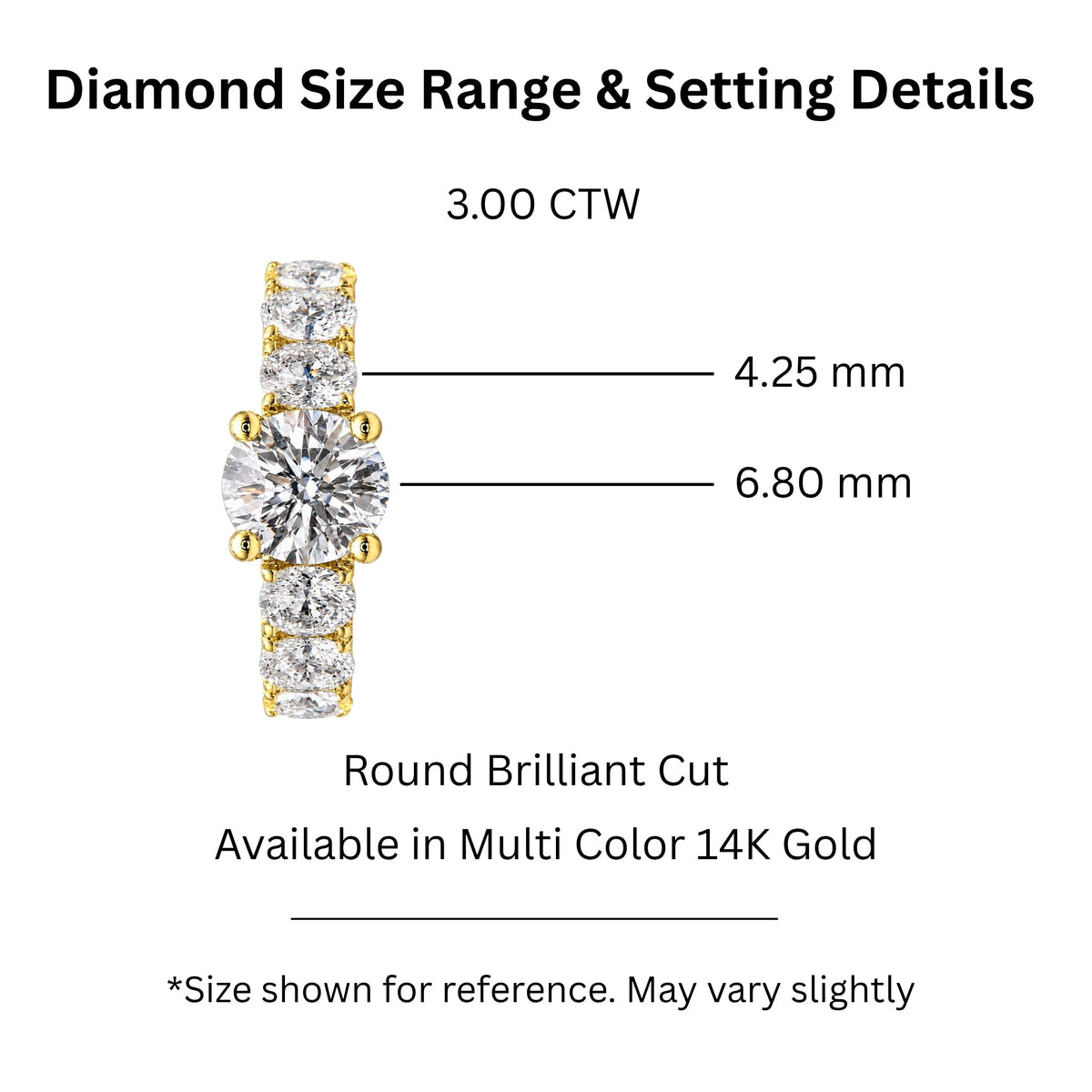 3 ct. T.W. Lab-Grown Diamond Round Engagement Ring in 14K White Gold or 14K Yellow Gold