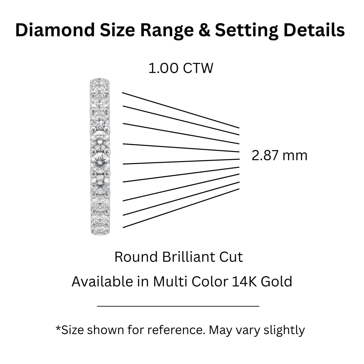 Lab-Grown Diamond Round Eleven-Stone Wedding Ring in 14K White Gold or 14K Yellow Gold